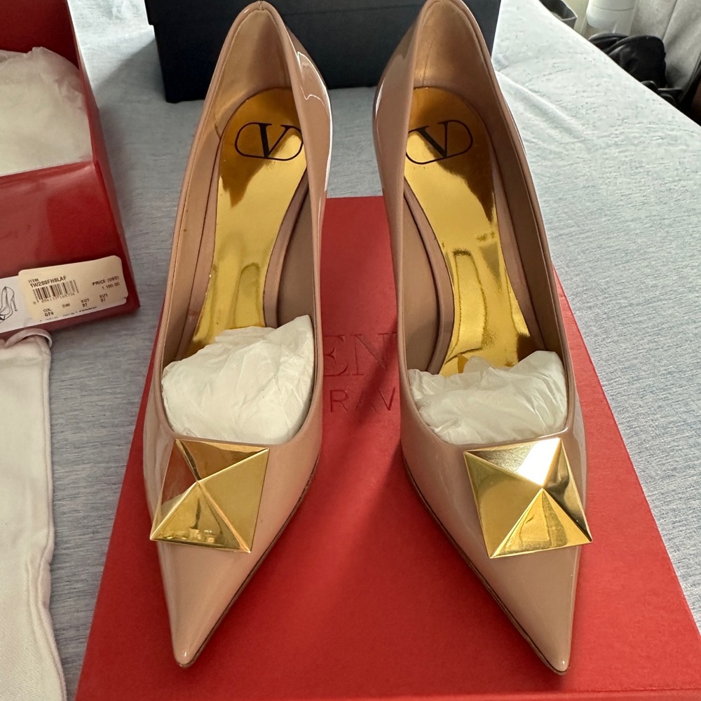Valentino Pink and Gold Heels
